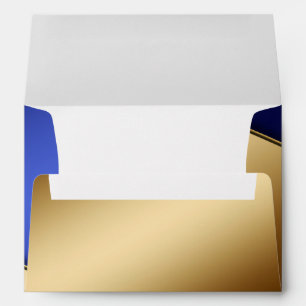 5 x 7 Vintage Blue & Gold  Return Address Envelope