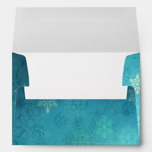 5 x 7 Vintage Christmas White Snowflake Glitter Envelope