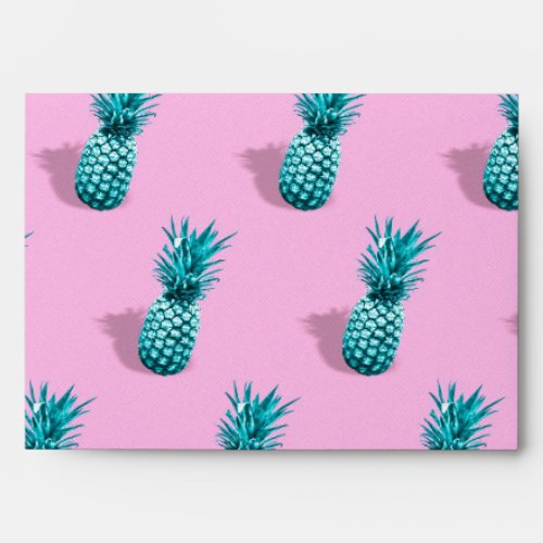 5 x 7 Vintage Pink Pineapple Return Address Envelope