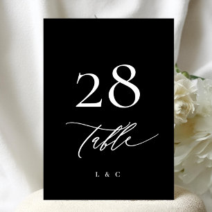5 x 7 White Black Modern Wedding Table Numbers