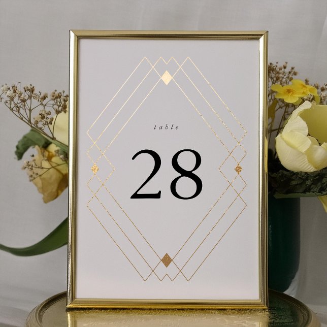 5 x 7 White & Gold Classic Wedding Table Numbers (Creator Uploaded)