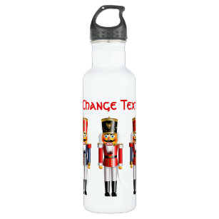 Christmas Nutcracker Alphabet Personalised Aluminium Water 