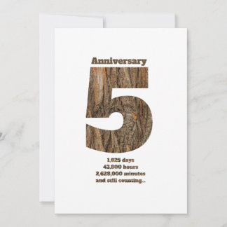 5 Year Anniversary - Wood Anniversary Milestone Invitation