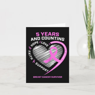 5 Year Breast Cancer Survivor  5 Years Cancer Free Card