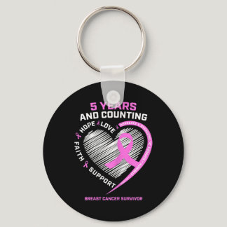 5 Year Breast Cancer Survivor  5 Years Cancer Free Keychain