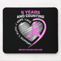 5 Year Breast Cancer Survivor  5 Years Cancer Free Mouse Pad