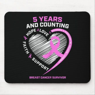 5 Year Breast Cancer Survivor  5 Years Cancer Free Mouse Pad