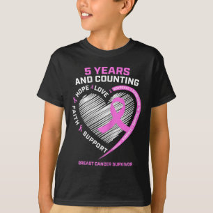 5 Year Breast Cancer Survivor 5 Years Cancer Free T-Shirt