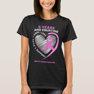 5 Year Breast Cancer Survivor 5 Years Cancer Free T-Shirt