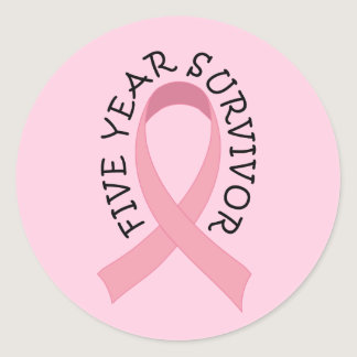 5 Year Breast Cancer Survivor Classic Round Sticker