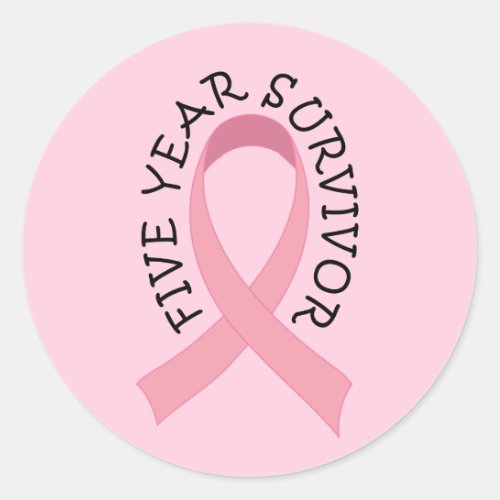 5 Year Breast Cancer Survivor Classic Round Sticker