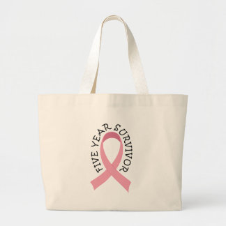 5 Year Breast Cancer Survivor Large Tote Bag