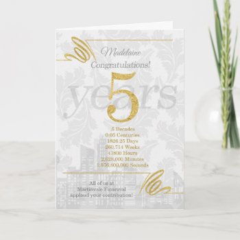 5 Year Employee Anniversary Business Elegance Card by BusinessExpressions at Zazzle