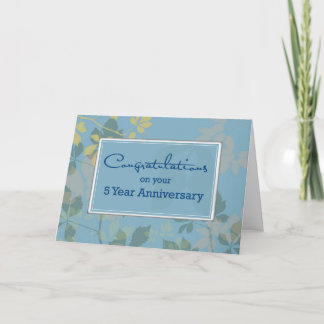 5 Year Employee Anniversary Card