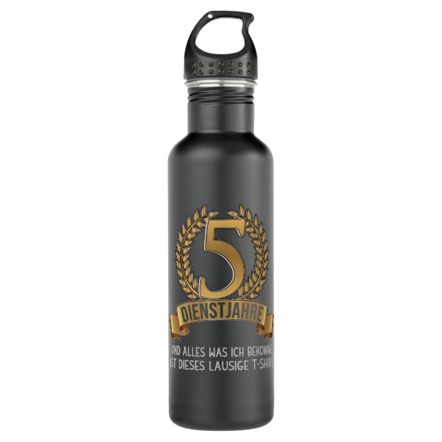5 Year Employee Company Anniversary Company Stainless Steel Water Bottle (Front)