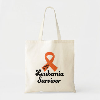 5 Year Leukemia Survivor Orange Ribbon Tote Bag