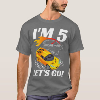 5 Year Old 5th Racing RaceBirthday Party Boys Girl T-Shirt