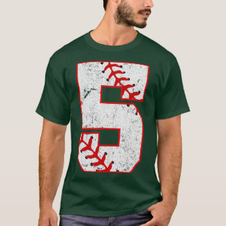5 Year Old Baseball Lover Number 5 Vintage 5th Bir T-Shirt