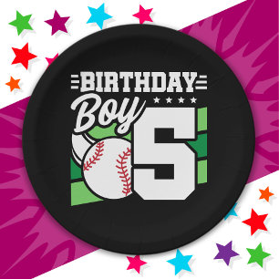 5 Year Old Baseball Party Theme 5th Birthday Boy Paper Plates