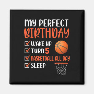 5 Year Old Basketball Birthday Party 5th Boy Bday  Magnet