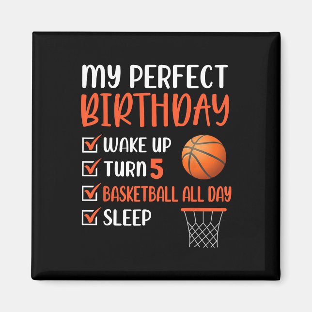 5 Year Old Basketball Birthday Party 5th Boy Bday  Magnet (Front)