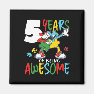 5 Year Old Birthday Autistic Boy Girl Autism Aware Magnet