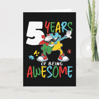 5 Year Old Birthday Boy Or Girl Autism Awareness Card