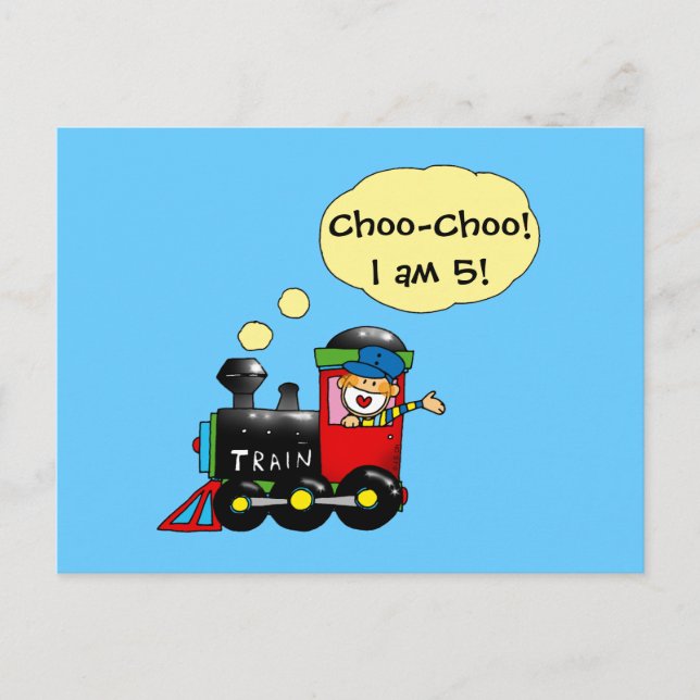 5 year old birthday boy postcard (Front)