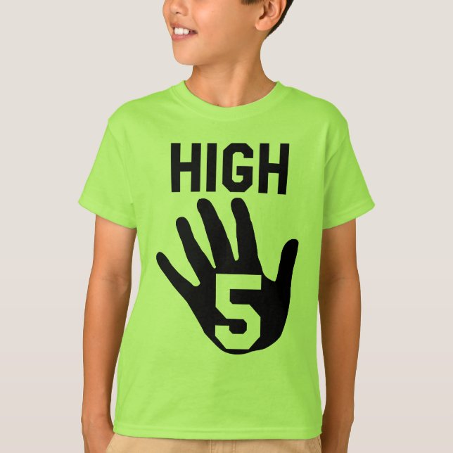 5 Year Old Birthday "High 5" T-Shirt (Front)