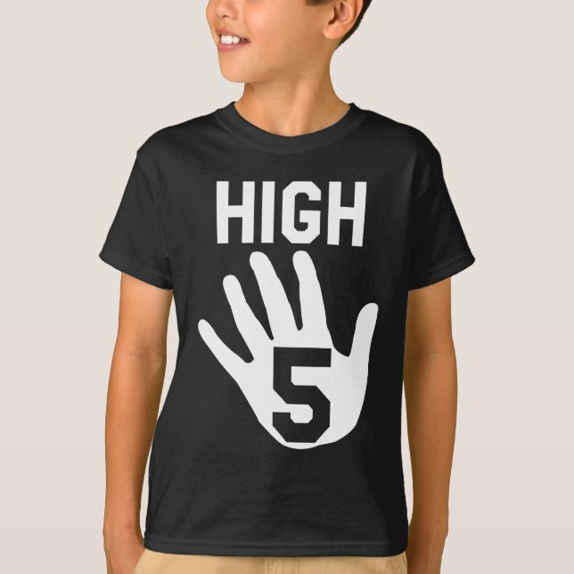 5 Year Old Birthday "High 5" T-Shirt (Front)