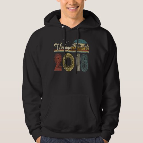 5 Year Old  Born In 2018 Vintage 5th Birthday Boy Hoodie