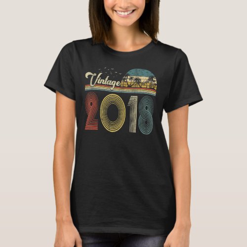 5 Year Old  Born In 2018 Vintage 5th Birthday Boy T_Shirt