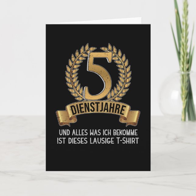 5 Year-old Company Anniversary Employee Company Card (Front)