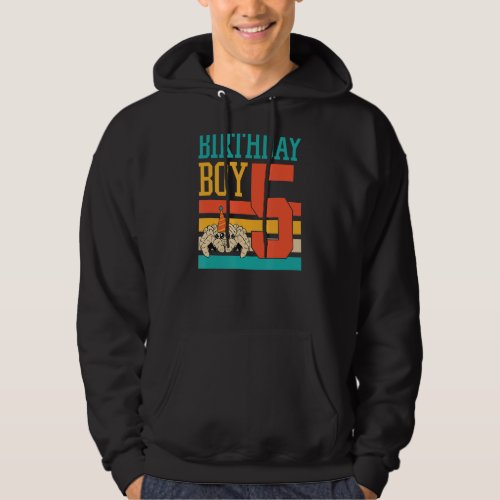 5 Year Old Cute Jumping Spider Birthday Boy Party  Hoodie