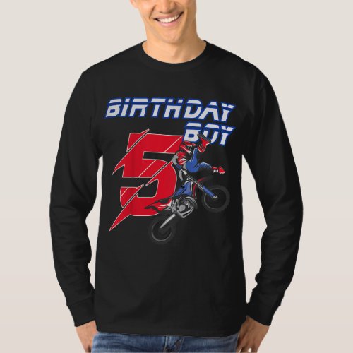 5 Year Old Dirt Bike Birthday Motocross 5th Gift T_Shirt