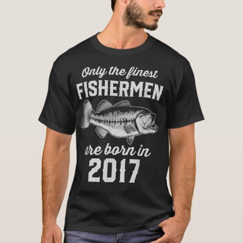 5 Year Old Fisherman Fishing 2017 5th Birthday  T_Shirt