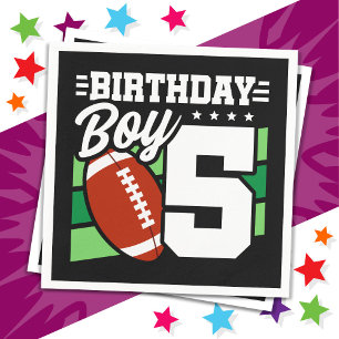 5 Year Old Football Party Theme 5th Birthday Boy Napkins