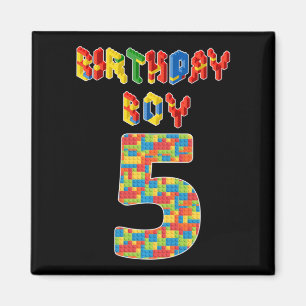 5 Year Old Gifts Building Blocks 5th Birthday Boys Magnet