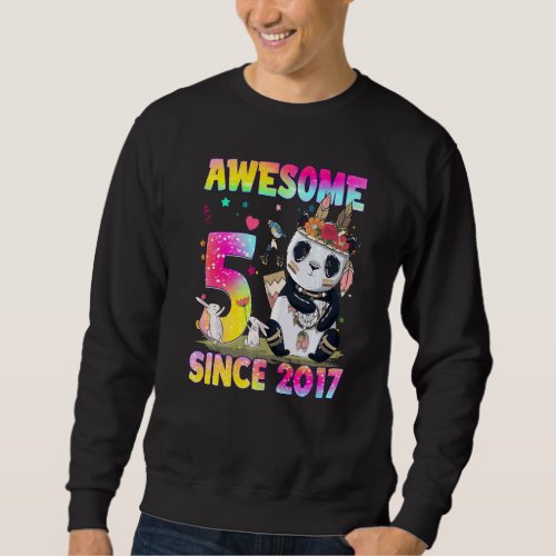 5 Year Old  Girls Teens Cute Little Panda 5th Birt Sweatshirt