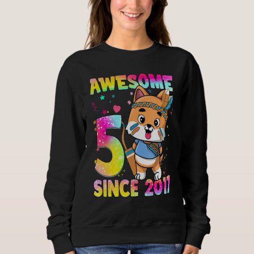 5 Year Old   Girls Teens Cute Tribal Puppy 5th Bir Sweatshirt