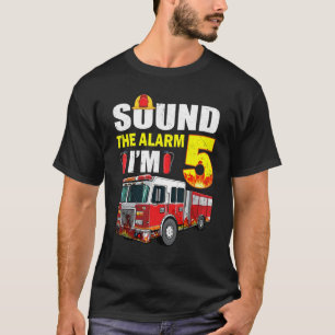 5 Year Old It's My 5th Birthday Boy Fire Truck Fir T-Shirt