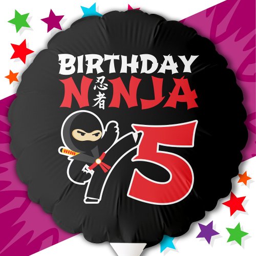 5 Year Old Karate Ninja Party Kids 5th Birthday Balloon