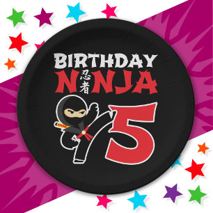 5 Year Old Karate Ninja Party Kids 5th Birthday Paper Plates