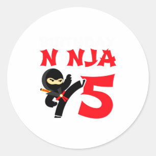 5 Year Old Karate Ninja Party Kids 5th Birthday T Classic Round Sticker