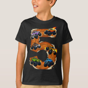 5 year old monster truck boy toddler 5th birthday5 T-Shirt