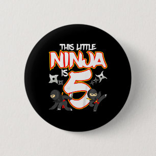 5 Year Old Ninja Birthday Party Martial Arts Karat Button
