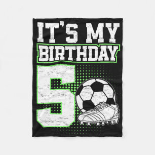 5 Year Old Soccer Boy Its My 5th Birthday Soccer L Fleece Blanket