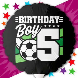 5 Year Old Soccer Football Party 5th Birthday Boy Balloon