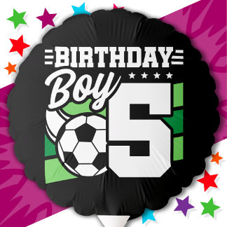5 Year Old Soccer Football Party 5th Birthday Boy Balloon