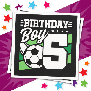 5 Year Old Soccer Football Party 5th Birthday Boy Napkins
